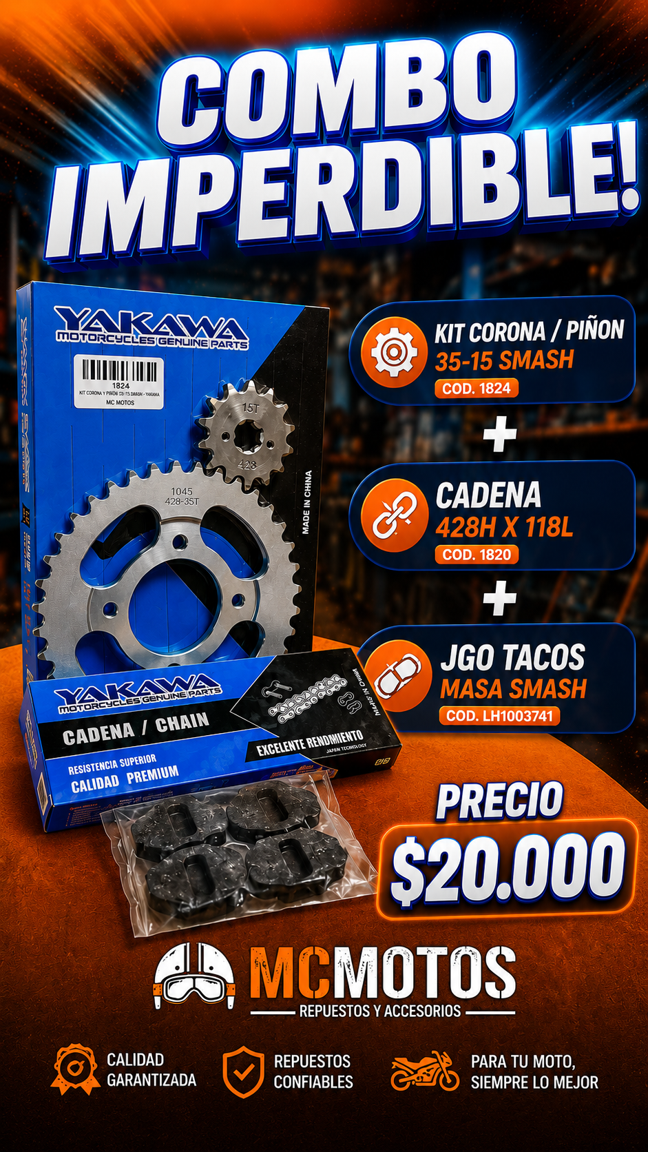 KIT COMPLETO PARA SMASH 110 YAKAWA
